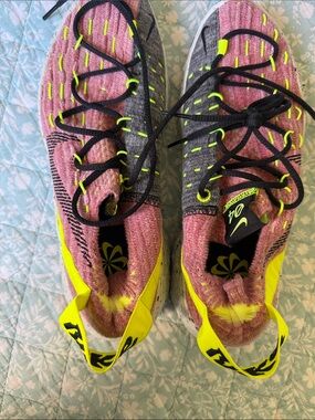 Nike Flyknit Sneakers in Pink, Gray & Neon Yellow